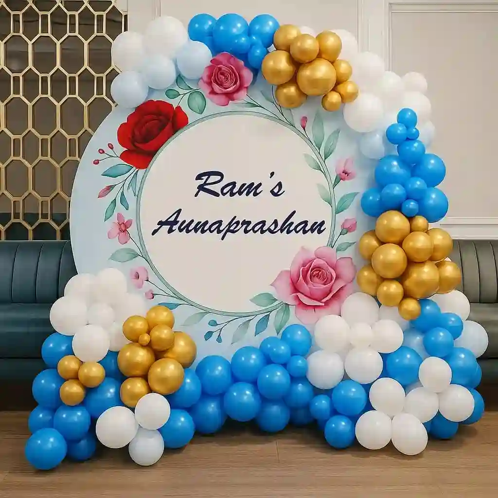 Annaprashan Balloon Arch Setup